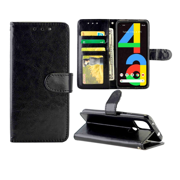For Google Pixel 4a 5G Crazy Horse Texture Leather Horizontal Flip Protective Case with Holder & Card Slots & Wallet & Photo Frame