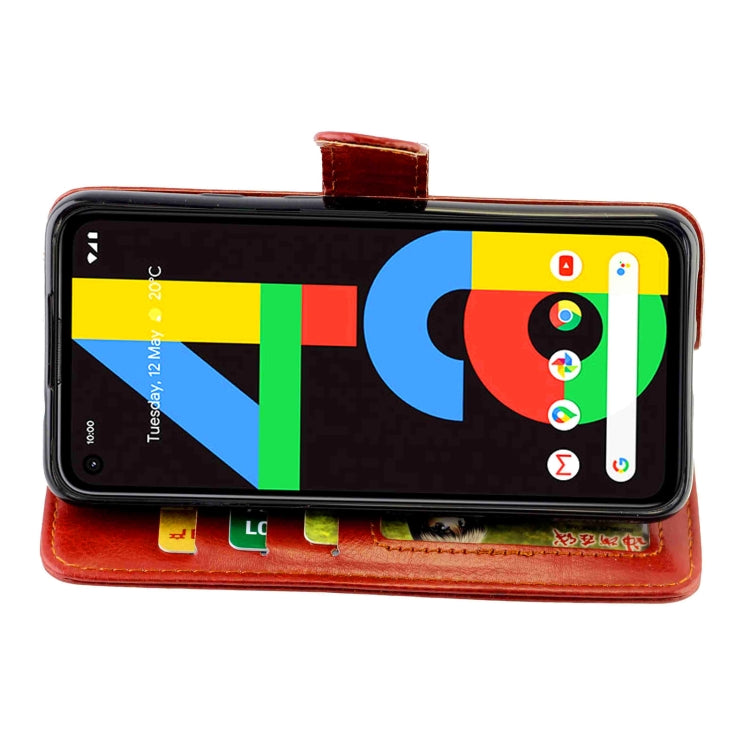For Google Pixel 4a 5G Crazy Horse Texture Leather Horizontal Flip Protective Case with Holder & Card Slots & Wallet & Photo Frame