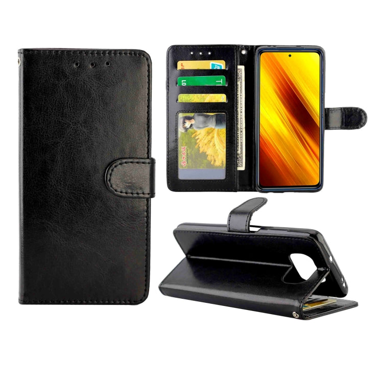 For Xiaomi Poco X3 NFC Crazy Horse Texture Leather Horizontal Flip Protective Case with Holder & Card Slots & Wallet & Photo Frame