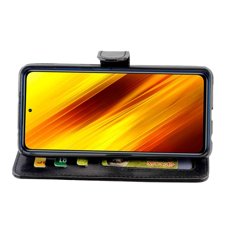 For Xiaomi Poco X3 NFC Crazy Horse Texture Leather Horizontal Flip Protective Case with Holder & Card Slots & Wallet & Photo Frame