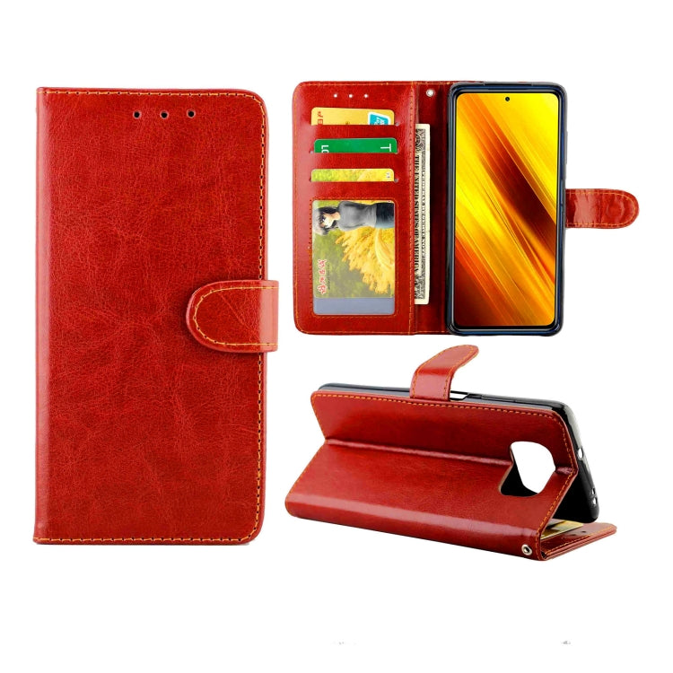 For Xiaomi Poco X3 NFC Crazy Horse Texture Leather Horizontal Flip Protective Case with Holder & Card Slots & Wallet & Photo Frame