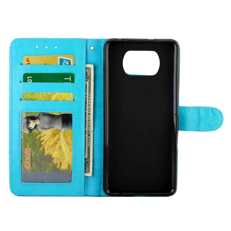 For Xiaomi Poco X3 NFC Crazy Horse Texture Leather Horizontal Flip Protective Case with Holder & Card Slots & Wallet & Photo Frame