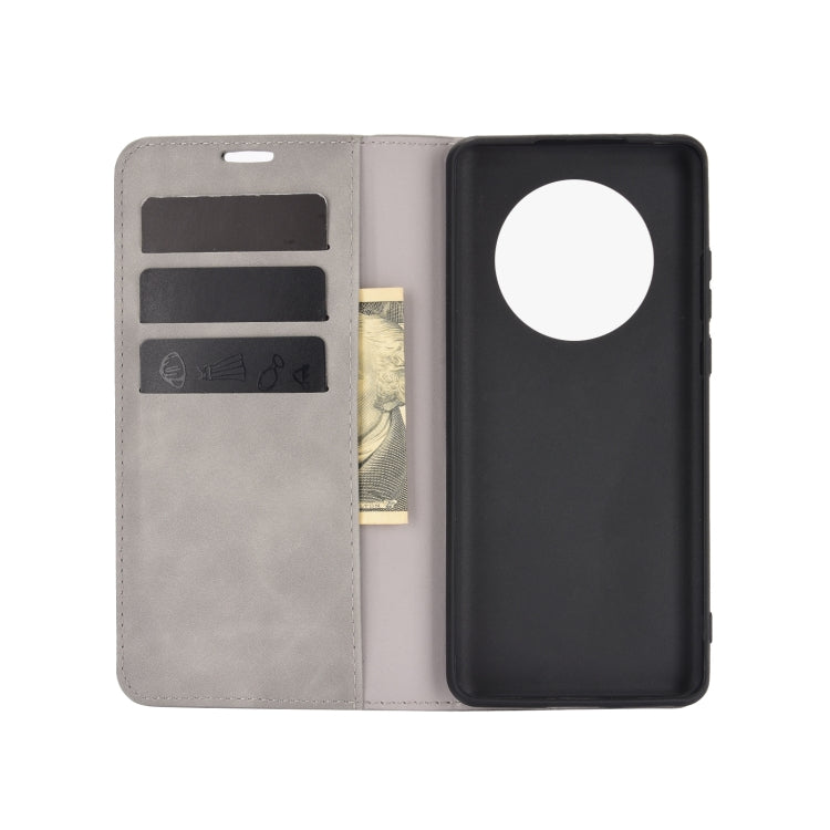 For Huawei Mate 40 Pro+ Retro-skin Business Magnetic Suction Leather Case with Holder & Card Slots & Wallet