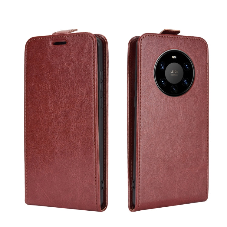 For Huawei Mate 40 Pro+ R64 Texture Single Vertical Flip Leather Protective Case with Card Slots & Photo Frame