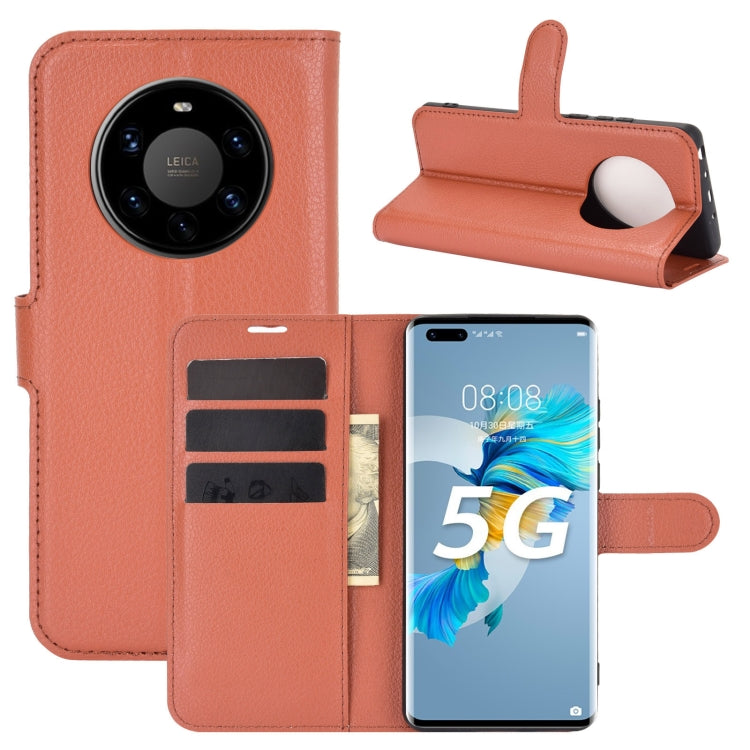 For Huawei Mate 40 Pro+ Litchi Texture Horizontal Flip Protective Case with Holder & Card Slots & Wallet