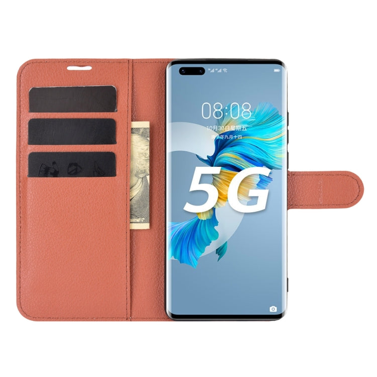 For Huawei Mate 40 Pro+ Litchi Texture Horizontal Flip Protective Case with Holder & Card Slots & Wallet