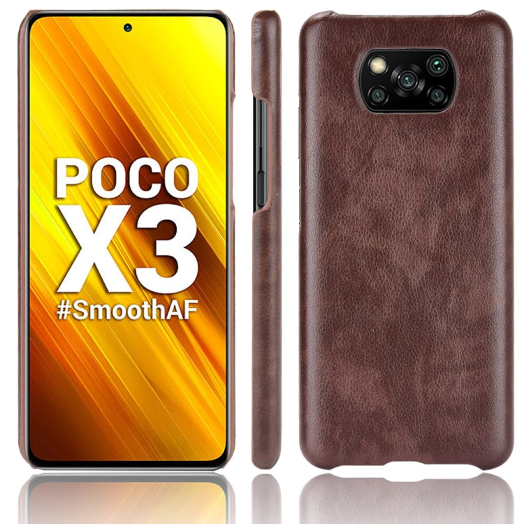 For Xiaomi Poco X3 NFC Shockproof Litchi Texture PC + PU Case