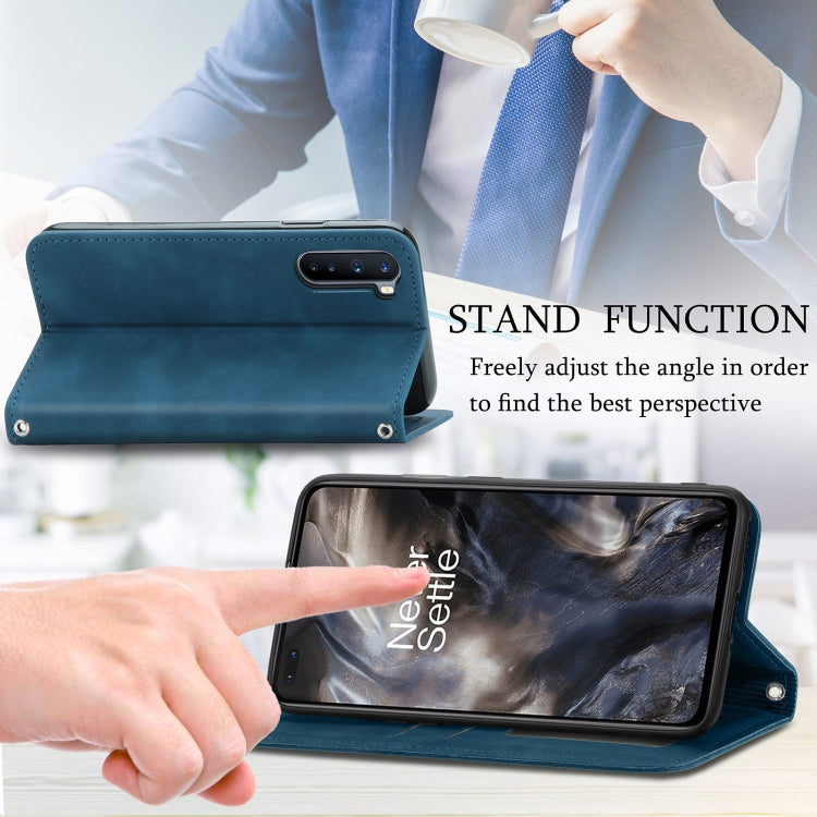 Retro Skin Feel Business Magnetic Horizontal Flip Leather Case With Holder & Card Slots & Wallet & Photo Frame For OnePlus Nord