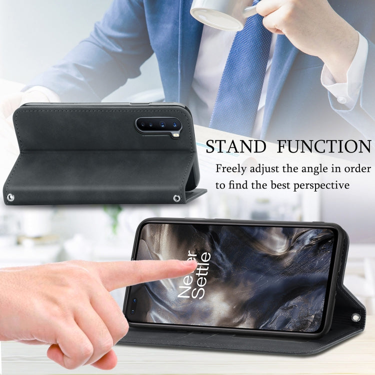 Retro Skin Feel Business Magnetic Horizontal Flip Leather Case With Holder & Card Slots & Wallet & Photo Frame For OnePlus Nord