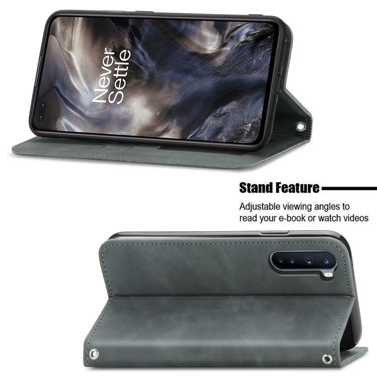 Retro Skin Feel Business Magnetic Horizontal Flip Leather Case With Holder & Card Slots & Wallet & Photo Frame For OnePlus Nord