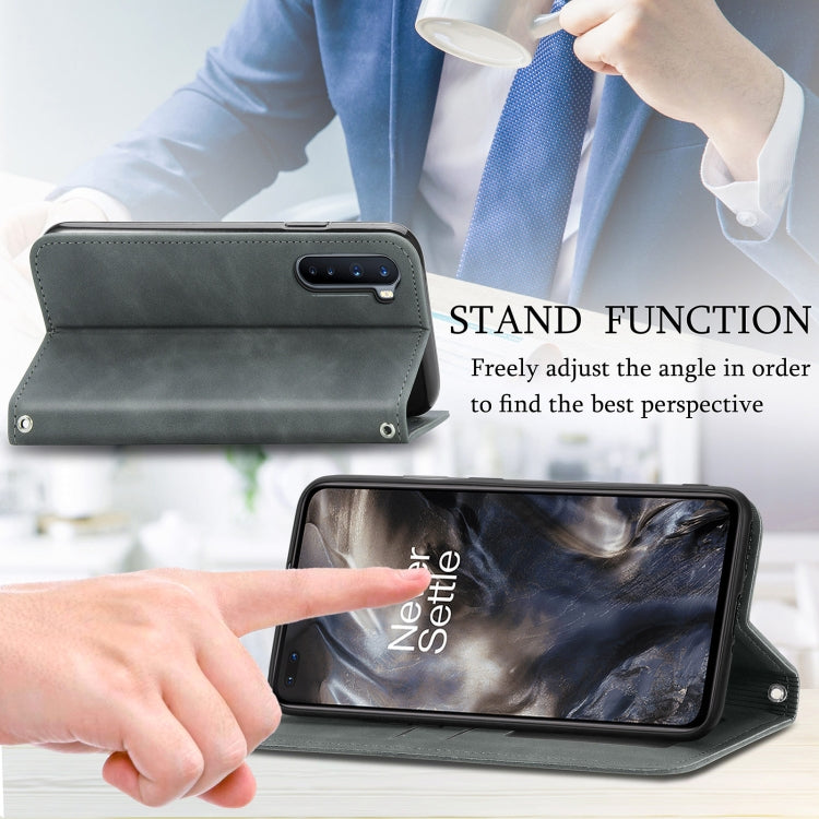 Retro Skin Feel Business Magnetic Horizontal Flip Leather Case With Holder & Card Slots & Wallet & Photo Frame For OnePlus Nord