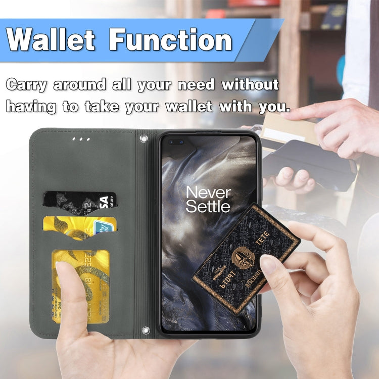 Retro Skin Feel Business Magnetic Horizontal Flip Leather Case With Holder & Card Slots & Wallet & Photo Frame For OnePlus Nord