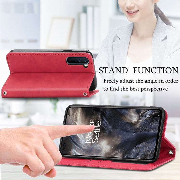 Retro Skin Feel Business Magnetic Horizontal Flip Leather Case With Holder & Card Slots & Wallet & Photo Frame For OnePlus Nord