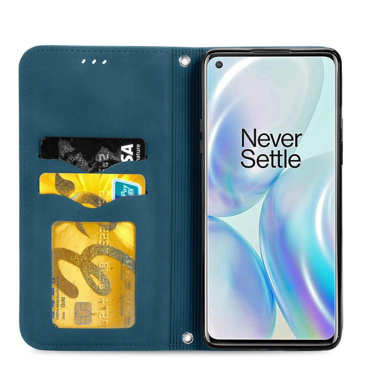 Retro Skin Feel Business Magnetic Horizontal Flip Leather Case With Holder & Card Slots & Wallet & Photo Frame For OnePlus 8