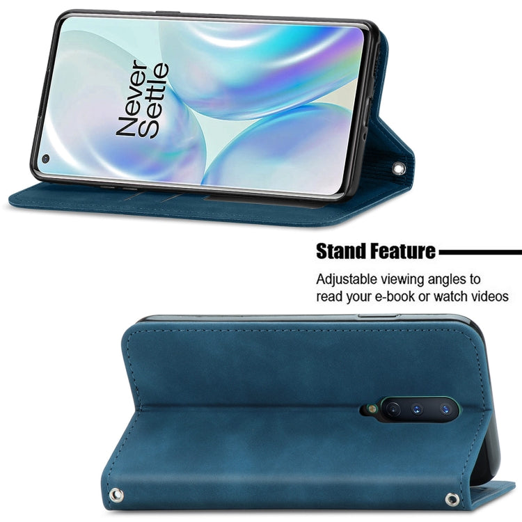 Retro Skin Feel Business Magnetic Horizontal Flip Leather Case With Holder & Card Slots & Wallet & Photo Frame For OnePlus 8