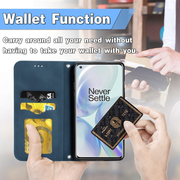 Retro Skin Feel Business Magnetic Horizontal Flip Leather Case With Holder & Card Slots & Wallet & Photo Frame For OnePlus 8