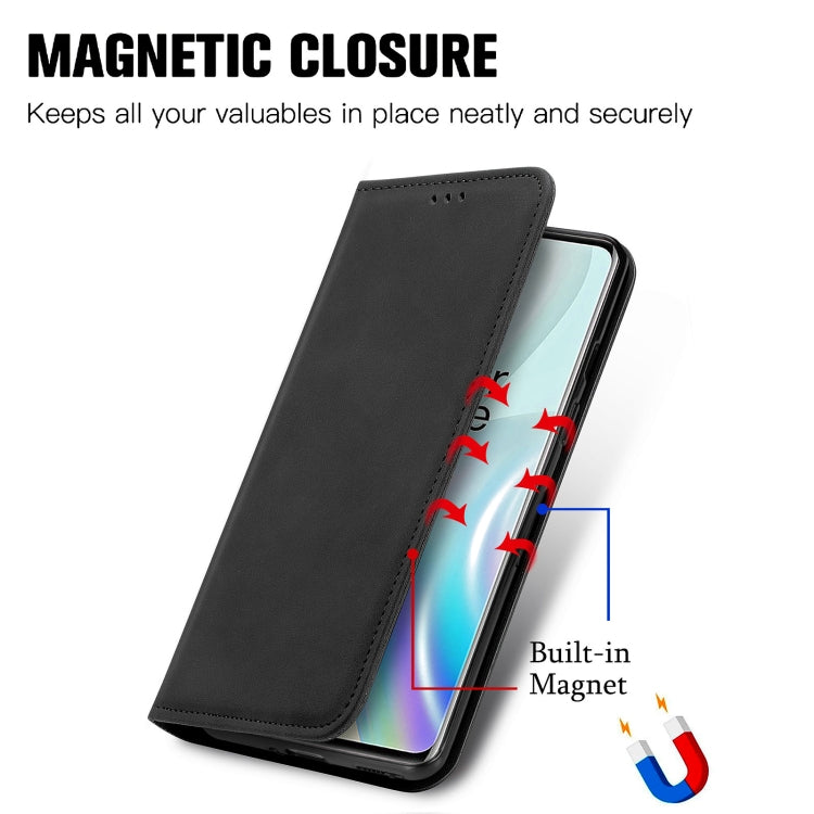 Retro Skin Feel Business Magnetic Horizontal Flip Leather Case With Holder & Card Slots & Wallet & Photo Frame For OnePlus 8