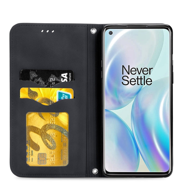 Retro Skin Feel Business Magnetic Horizontal Flip Leather Case With Holder & Card Slots & Wallet & Photo Frame For OnePlus 8