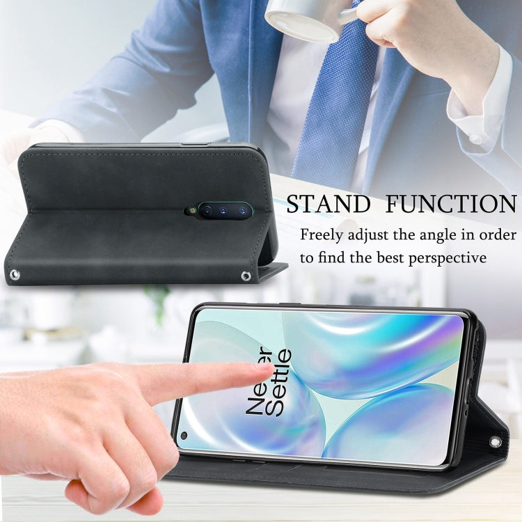 Retro Skin Feel Business Magnetic Horizontal Flip Leather Case With Holder & Card Slots & Wallet & Photo Frame For OnePlus 8