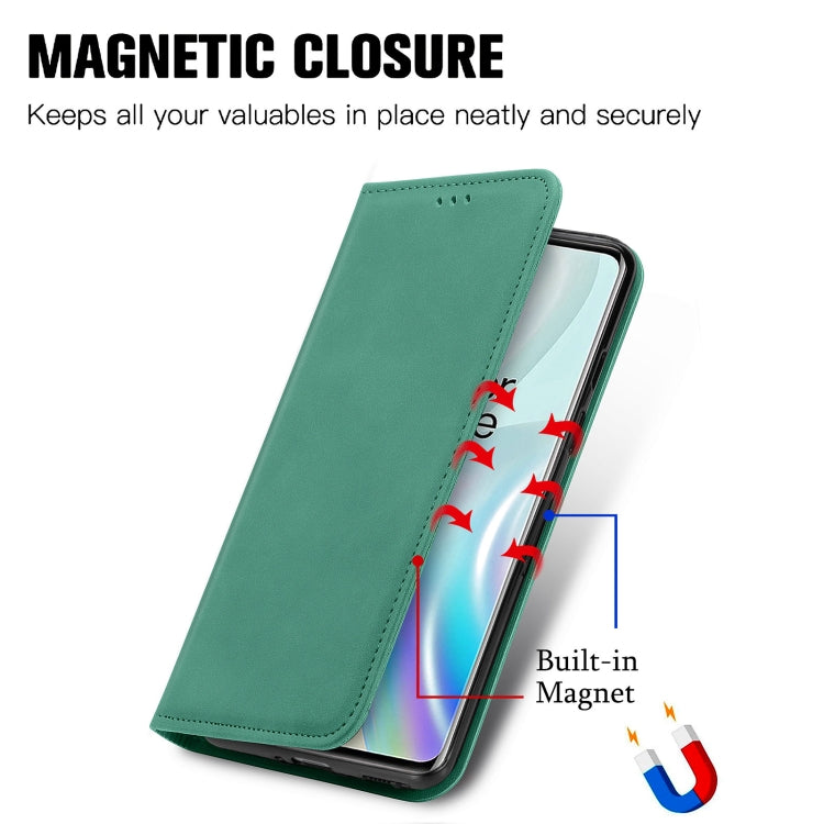 Retro Skin Feel Business Magnetic Horizontal Flip Leather Case With Holder & Card Slots & Wallet & Photo Frame For OnePlus 8