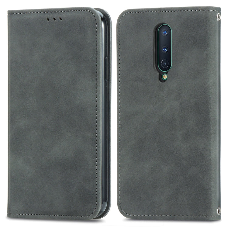 Retro Skin Feel Business Magnetic Horizontal Flip Leather Case With Holder & Card Slots & Wallet & Photo Frame For OnePlus 8