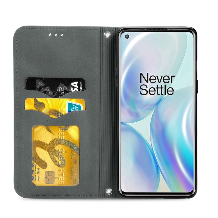 Retro Skin Feel Business Magnetic Horizontal Flip Leather Case With Holder & Card Slots & Wallet & Photo Frame For OnePlus 8