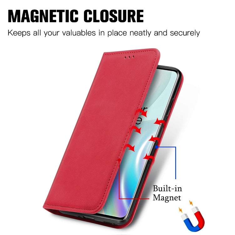 Retro Skin Feel Business Magnetic Horizontal Flip Leather Case With Holder & Card Slots & Wallet & Photo Frame For OnePlus 8