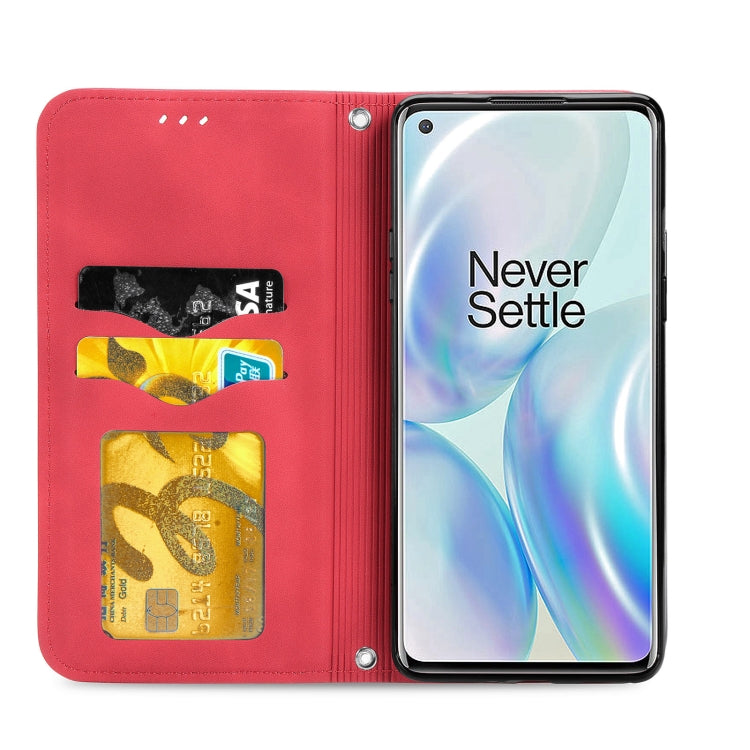 Retro Skin Feel Business Magnetic Horizontal Flip Leather Case With Holder & Card Slots & Wallet & Photo Frame For OnePlus 8