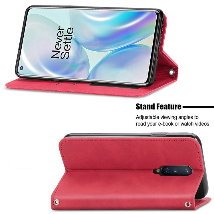 Retro Skin Feel Business Magnetic Horizontal Flip Leather Case With Holder & Card Slots & Wallet & Photo Frame For OnePlus 8