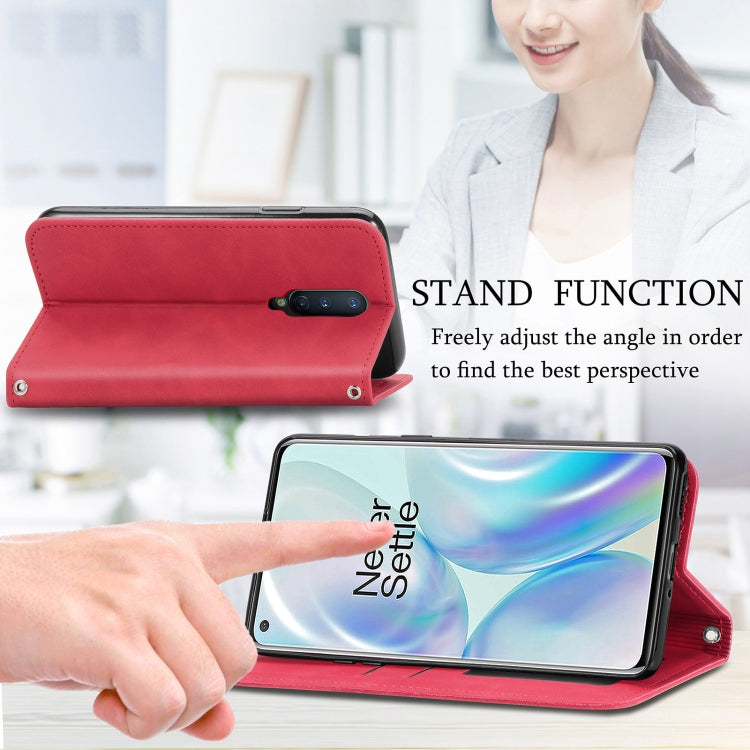 Retro Skin Feel Business Magnetic Horizontal Flip Leather Case With Holder & Card Slots & Wallet & Photo Frame For OnePlus 8