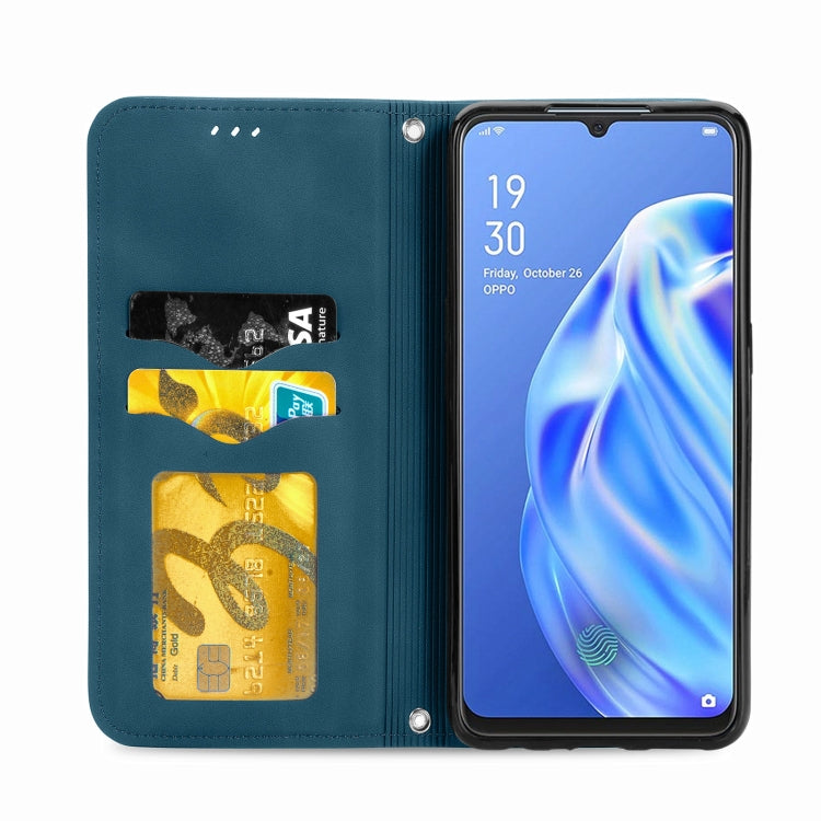 Retro Skin Feel Business Magnetic Horizontal Flip Leather Case With Holder & Card Slots & Wallet & Photo Frame For OPPO F15