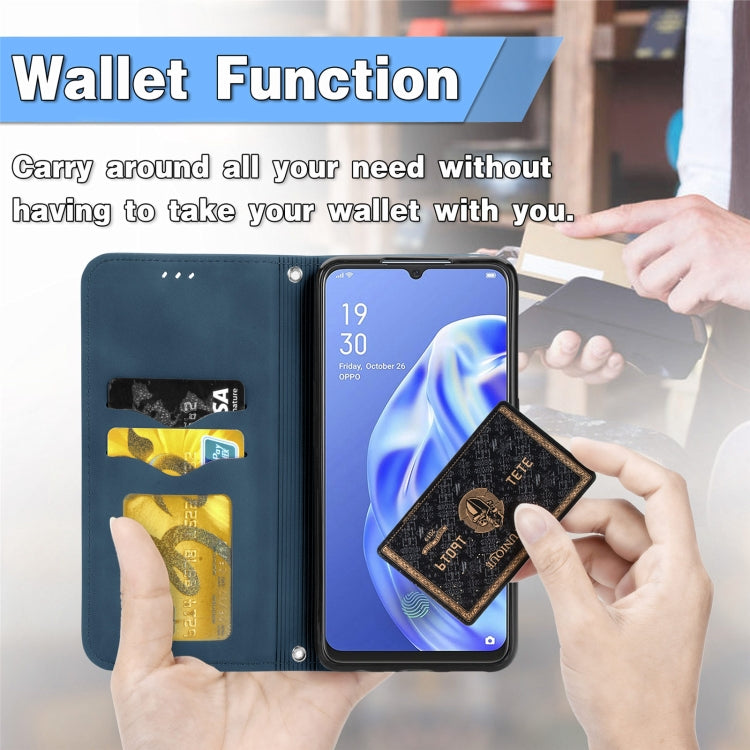 Retro Skin Feel Business Magnetic Horizontal Flip Leather Case With Holder & Card Slots & Wallet & Photo Frame For OPPO F15