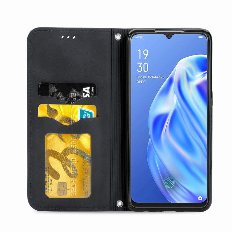 Retro Skin Feel Business Magnetic Horizontal Flip Leather Case With Holder & Card Slots & Wallet & Photo Frame For OPPO F15