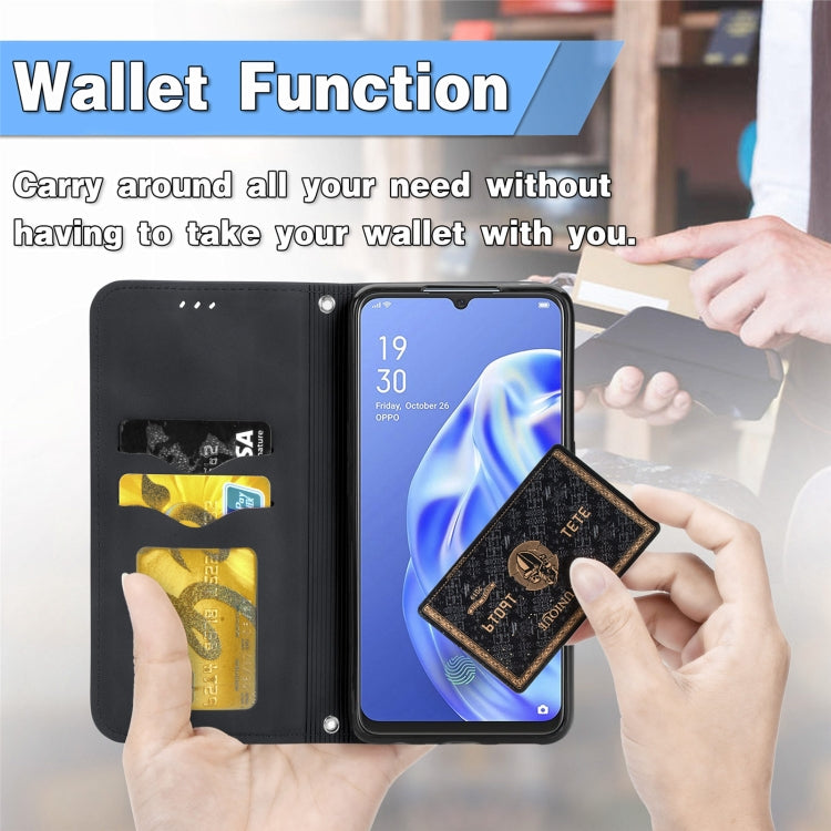 Retro Skin Feel Business Magnetic Horizontal Flip Leather Case With Holder & Card Slots & Wallet & Photo Frame For OPPO F15