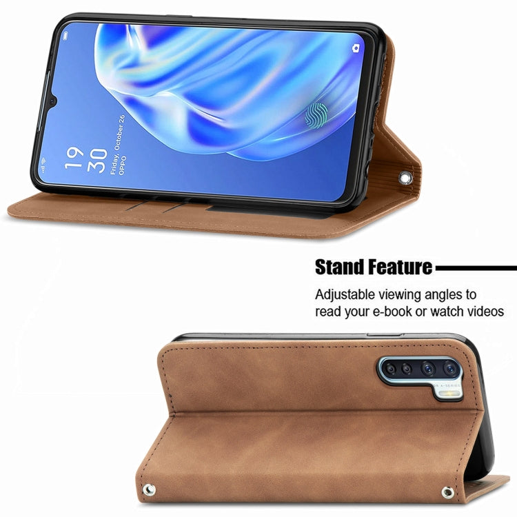 Retro Skin Feel Business Magnetic Horizontal Flip Leather Case With Holder & Card Slots & Wallet & Photo Frame For OPPO F15