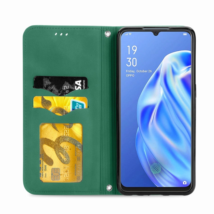 Retro Skin Feel Business Magnetic Horizontal Flip Leather Case With Holder & Card Slots & Wallet & Photo Frame For OPPO F15