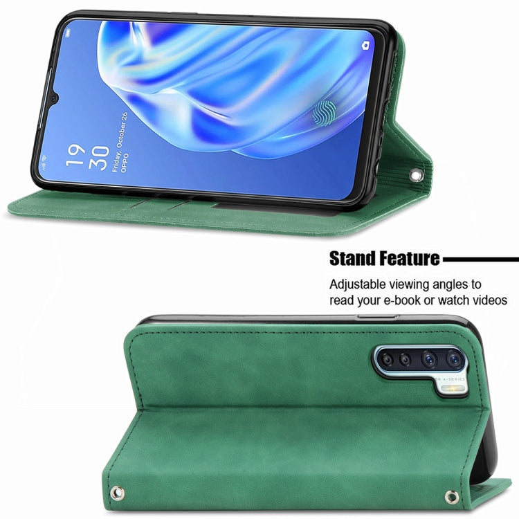 Retro Skin Feel Business Magnetic Horizontal Flip Leather Case With Holder & Card Slots & Wallet & Photo Frame For OPPO F15