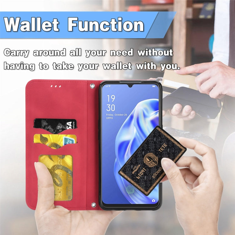 Retro Skin Feel Business Magnetic Horizontal Flip Leather Case With Holder & Card Slots & Wallet & Photo Frame For OPPO F15