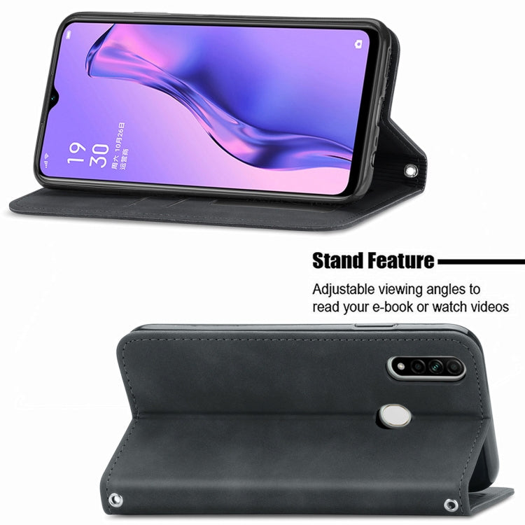 Retro Skin Feel Business Magnetic Horizontal Flip Leather Case With Holder & Card Slots & Wallet & Photo Frame For OPPO A8