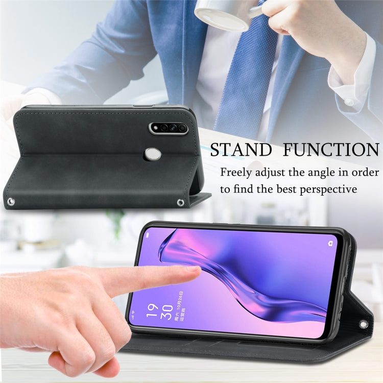 Retro Skin Feel Business Magnetic Horizontal Flip Leather Case With Holder & Card Slots & Wallet & Photo Frame For OPPO A8