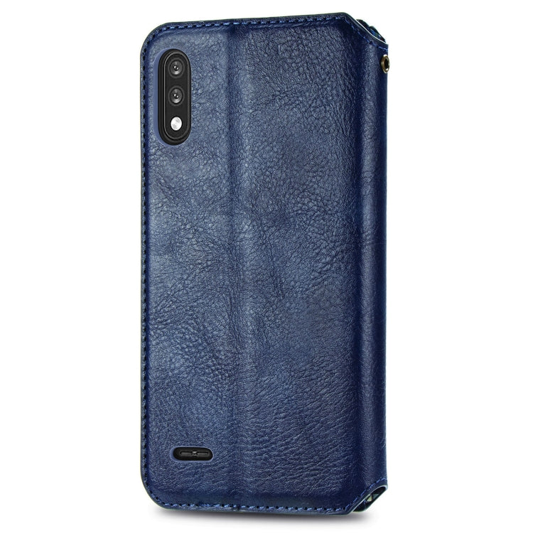 For LG K22 Cubic Grid Pressed Horizontal Flip Magnetic PU Leather Case with Holder & Card Slots & Wallet