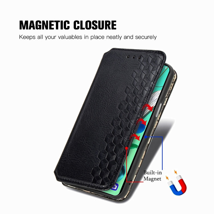 For LG K92 5G Cubic Grid Pressed Horizontal Flip Magnetic PU Leather Case with Holder & Card Slots & Wallet