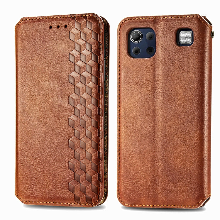 For LG K92 5G Cubic Grid Pressed Horizontal Flip Magnetic PU Leather Case with Holder & Card Slots & Wallet