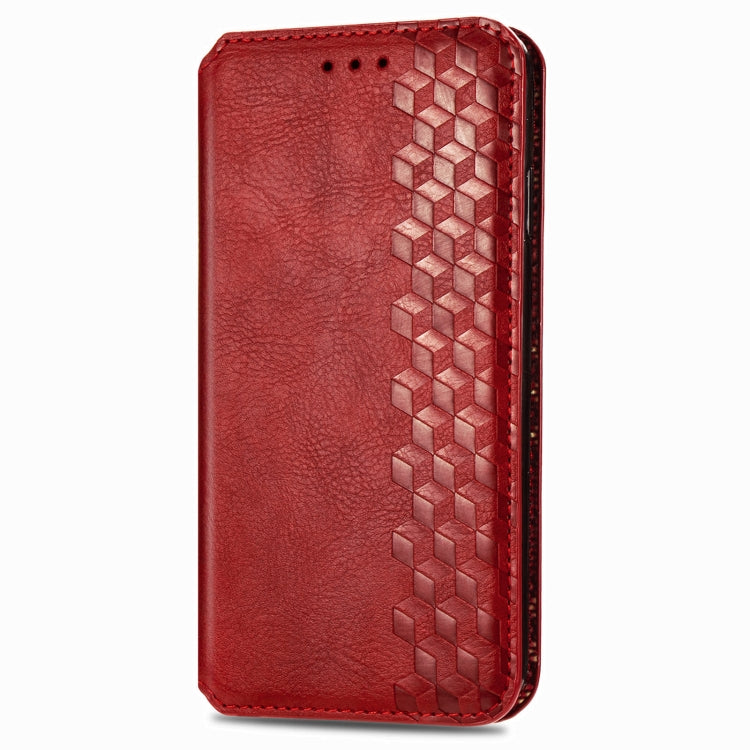 For LG K92 5G Cubic Grid Pressed Horizontal Flip Magnetic PU Leather Case with Holder & Card Slots & Wallet