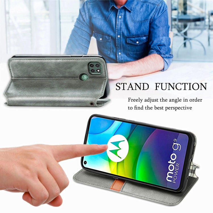For Motorola G9 power Cubic Grid Pressed Horizontal Flip Magnetic PU Leather Case with Holder & Card Slots & Wallet