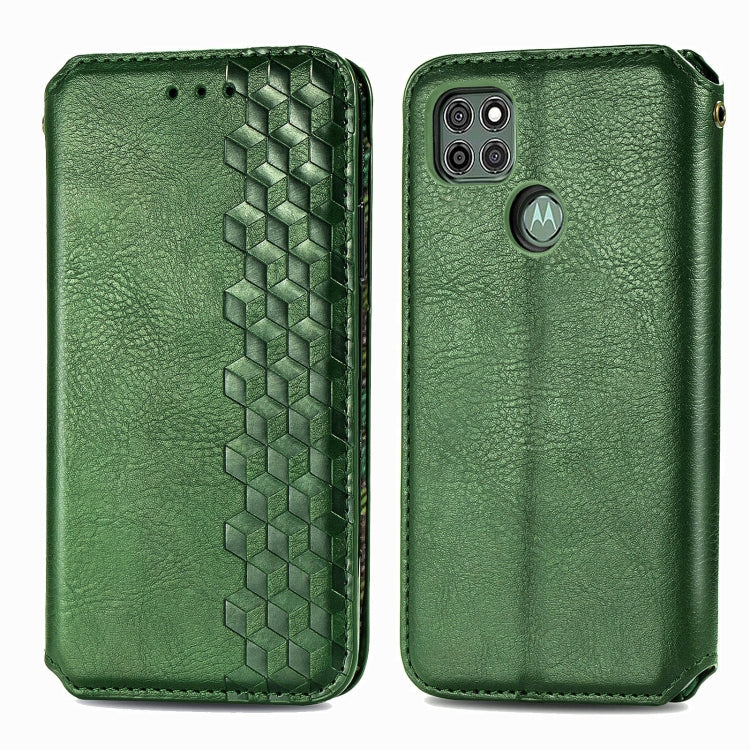 For Motorola G9 power Cubic Grid Pressed Horizontal Flip Magnetic PU Leather Case with Holder & Card Slots & Wallet
