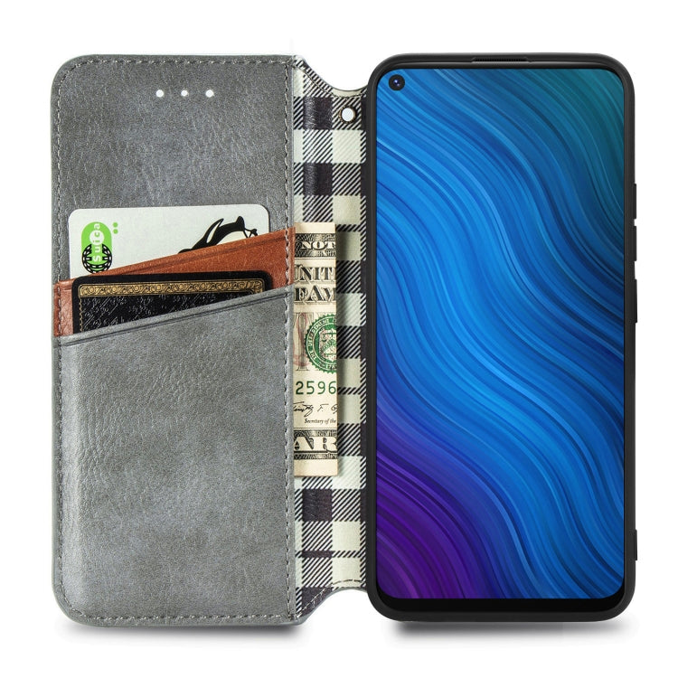 For vivo Y50 Cubic Grid Pressed Horizontal Flip Magnetic PU Leather Case with Holder & Card Slots & Wallet