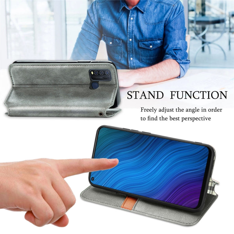For vivo Y50 Cubic Grid Pressed Horizontal Flip Magnetic PU Leather Case with Holder & Card Slots & Wallet