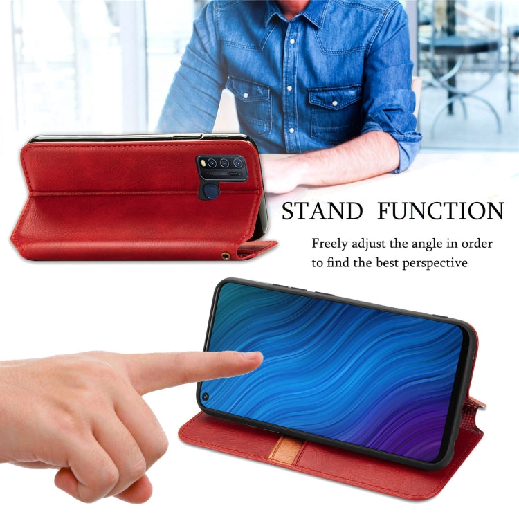 For vivo Y50 Cubic Grid Pressed Horizontal Flip Magnetic PU Leather Case with Holder & Card Slots & Wallet