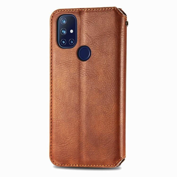 For OnePlus N10 Cubic Grid Pressed Horizontal Flip Magnetic PU Leather Case with Holder & Card Slots & Wallet